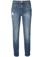 Frame Denim Le Boy Washed Cropped Jeans - Blue