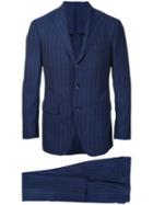 Estnation - Striped Single-breasted Suit - Men - Cupro/wool - 46, Blue, Cupro/wool