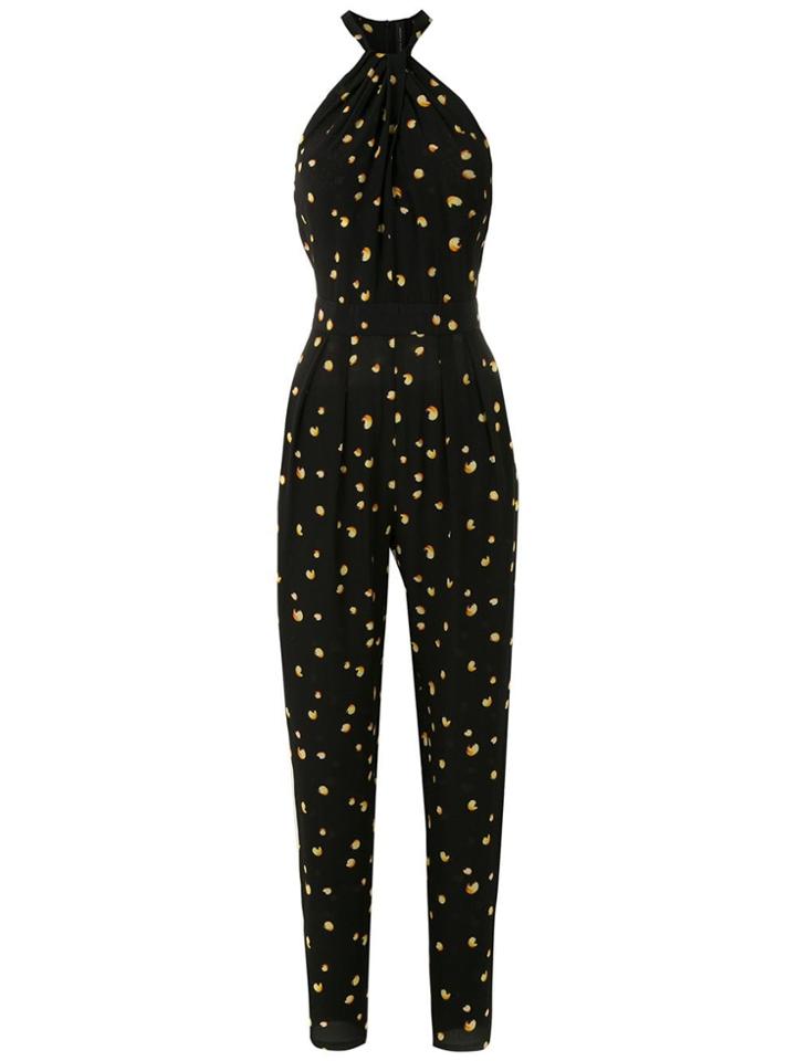Andrea Marques Halterneck Printed Jumpsuit - Black