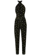 Andrea Marques Halterneck Printed Jumpsuit - Black