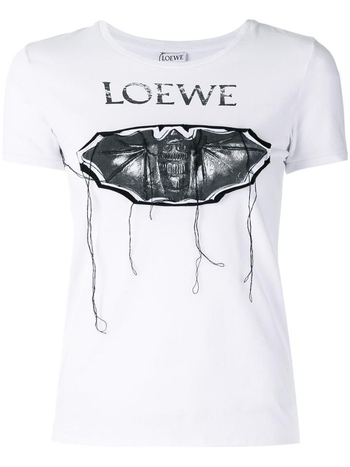 Loewe - Batman Print T-shirt - Women - Cotton/spandex/elastane - Xs, White, Cotton/spandex/elastane