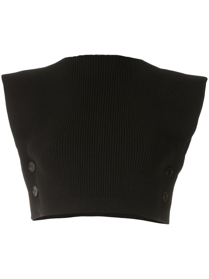 Gloria Coelho Knitted Crop Top - Black