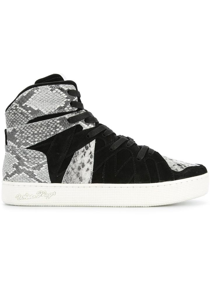 Whiteflags Panel Embossed Hi-top Sneakers - Black