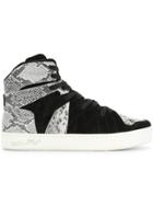Whiteflags Panel Embossed Hi-top Sneakers - Black