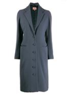 Romeo Gigli Pre-owned 1996 Fitted Midi Buttoned Coat - Blue