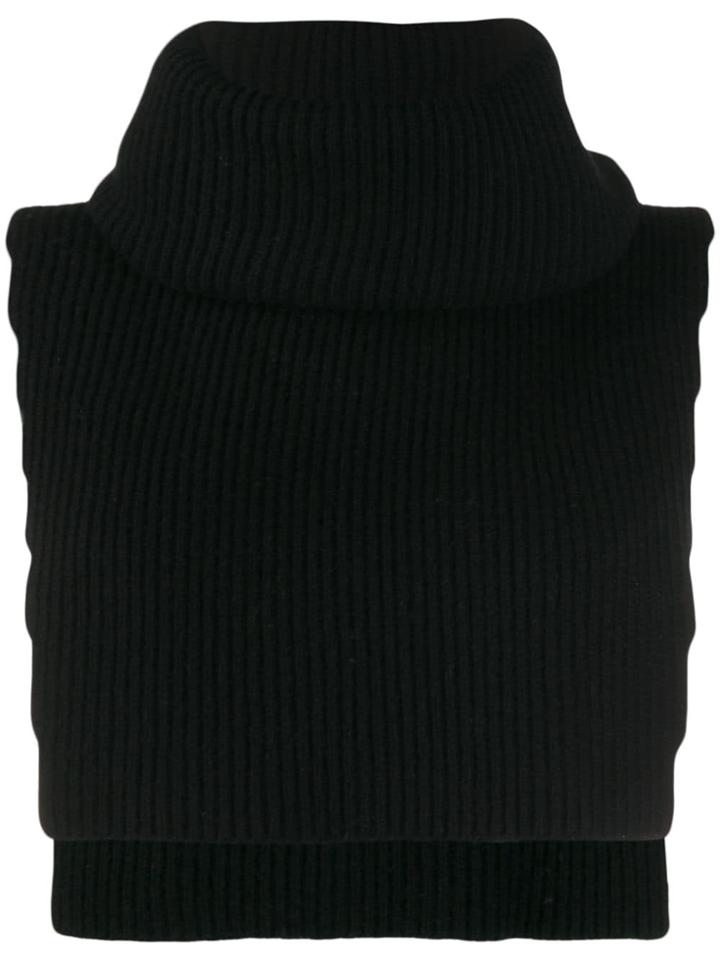 Cashmere In Love Knit Overlay Brooke Vest - Black