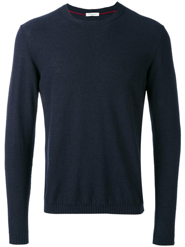 Paolo Pecora - Round Neck Jumper - Men - Cotton/polyamide - M, Blue, Cotton/polyamide