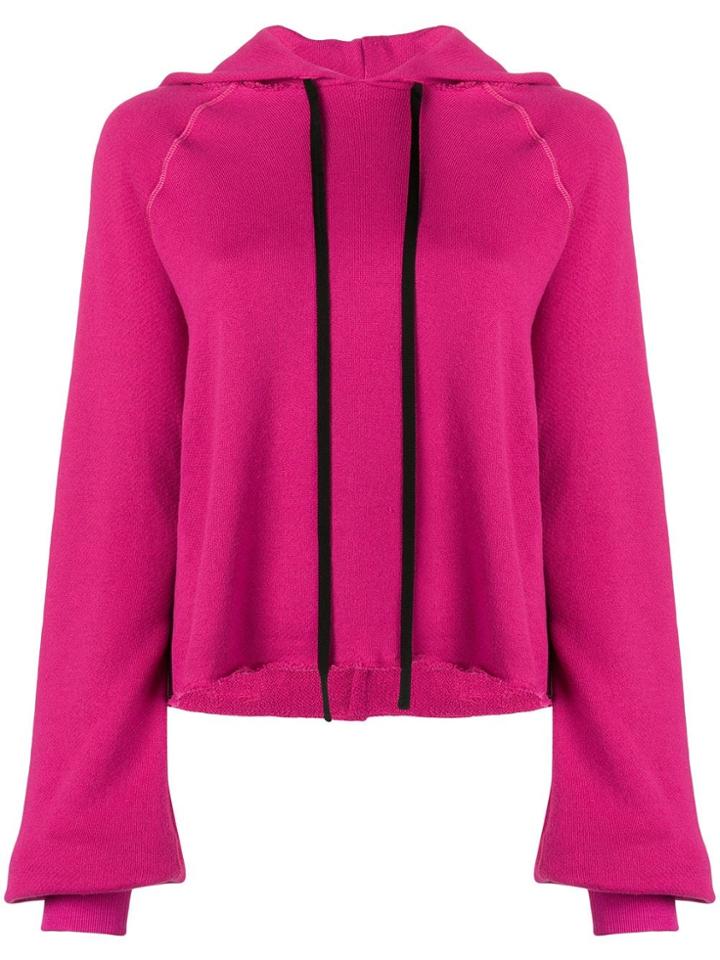 Unravel Project Ripped Detail Hoodie - Pink & Purple