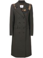 Dondup Embellished Double Breasted Coat - Green