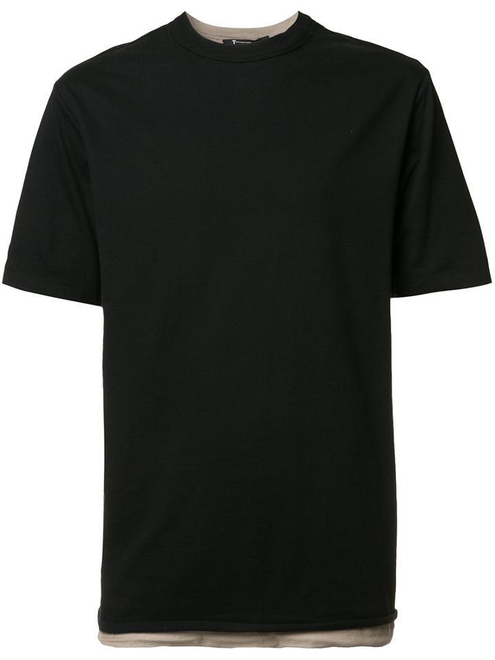 T By Alexander Wang Double Layered T-shirt, Men's, Size: Small, Black, Cotton