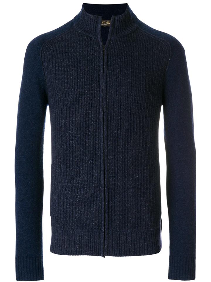 Loro Piana Full Zip High Neck Cardigan - Blue