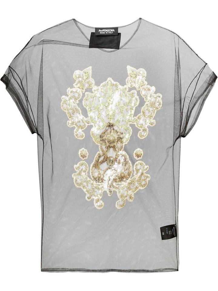 Antpitagora Sequin Embellished Sheer Blouse