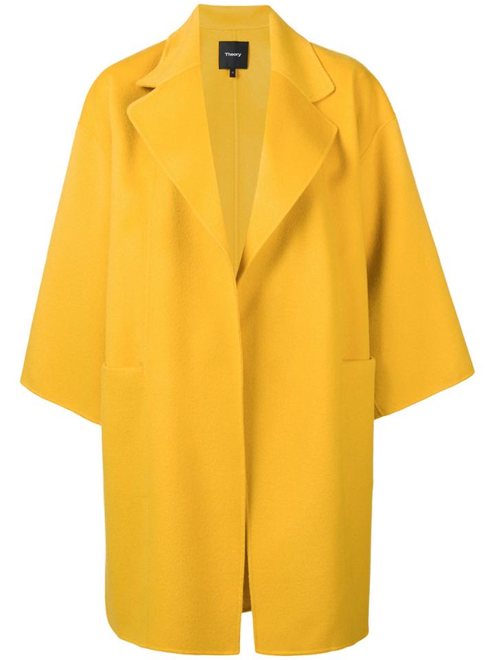 Theory Oversized Fit Coat - Yellow & Orange
