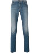 Armani Jeans - Folded Hem Slim-fit Jeans - Men - Cotton/spandex/elastane - 31, Blue, Cotton/spandex/elastane