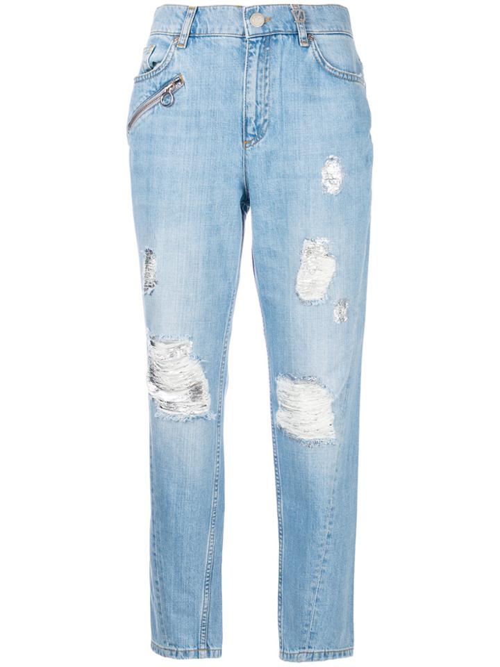 Versace Jeans Distressed Boyfriend Jeans - Blue