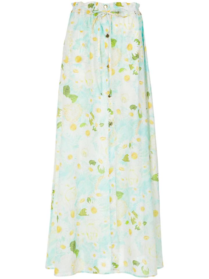 Isolda Daisy Print Long Skirt - Multicolour