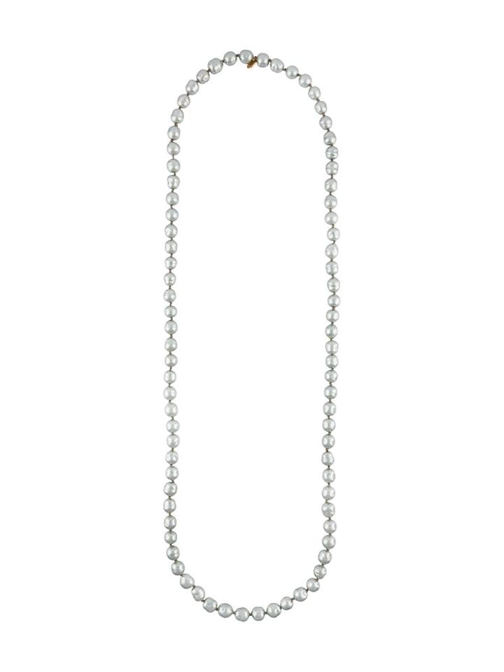 Chanel Vintage Faux Pearl Necklace, Women's, Grey