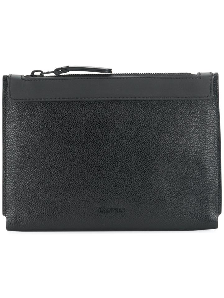 Lanvin Logo Embossed Clutch - Black