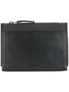 Lanvin Logo Embossed Clutch - Black