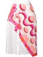 Emilio Pucci Copacabana Print Overlay Silk Skirt - Red