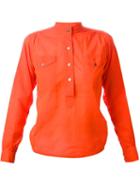 Yves Saint Laurent Vintage Mandarin Neck Shirt, Women's, Size: 38, Yellow/orange