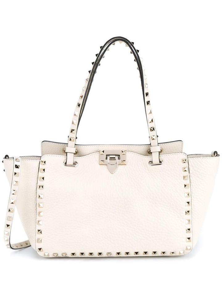 Valentino Valentino Garavani 'rockstud' Trapeze Tote, Women's, Nude/neutrals