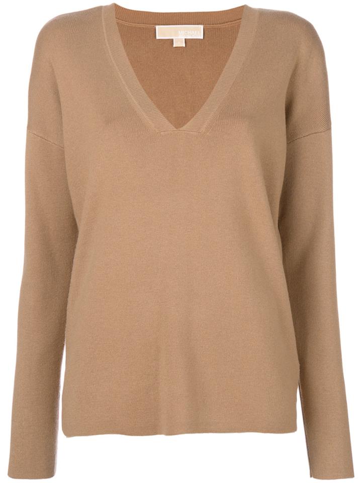 Michael Michael Kors V-neck Jumper - Nude & Neutrals