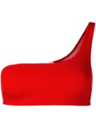Stella Mccartney - One-shoulder Bra Top - Women - Polyamide/polyester/spandex/elastane - L, Red, Polyamide/polyester/spandex/elastane