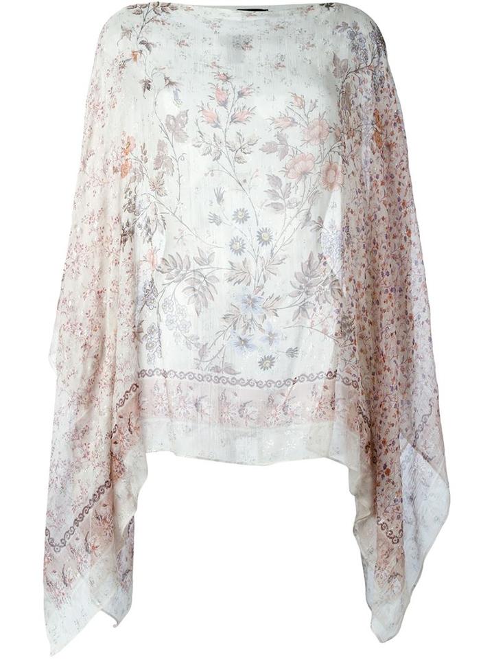 Etro Semi Sheer Floral Print Boat Neck Tunic
