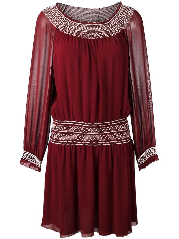 Tory Burch Smock Detail Dress, Women's, Size: 8, Red, Silk/polyester