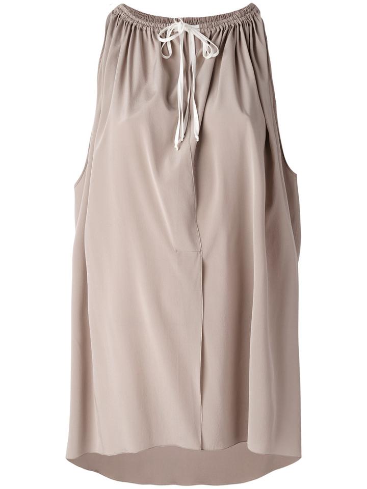 Agnona - Sleeveless Top - Women - Silk/spandex/elastane - 42, Nude/neutrals, Silk/spandex/elastane