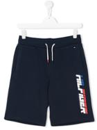 Tommy Hilfiger Junior Teen Logo Print Shorts - Blue