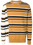 Maison Kitsuné Colour-block Striped Sweater - Yellow & Orange