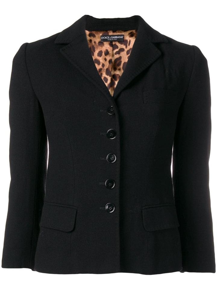 Dolce & Gabbana Vintage Single Breasted Fitted Blazer - Black