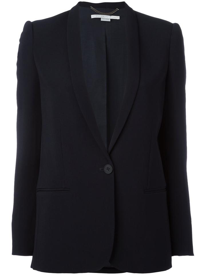 Stella Mccartney Classic Blazer, Women's, Size: 40, Blue, Cotton/spandex/elastane/acetate/viscose