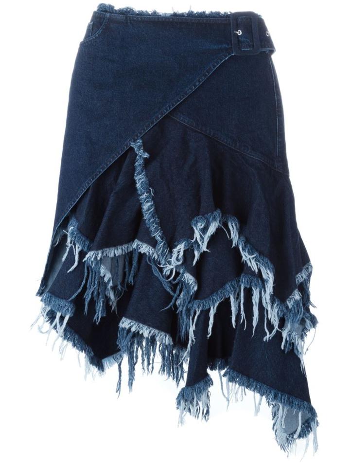 Marques'almeida Asymmetric Draped Frayed Skirt