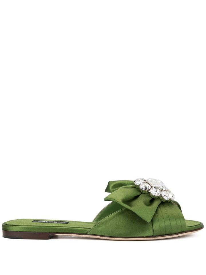 Dolce & Gabbana Bianca Slides - Green