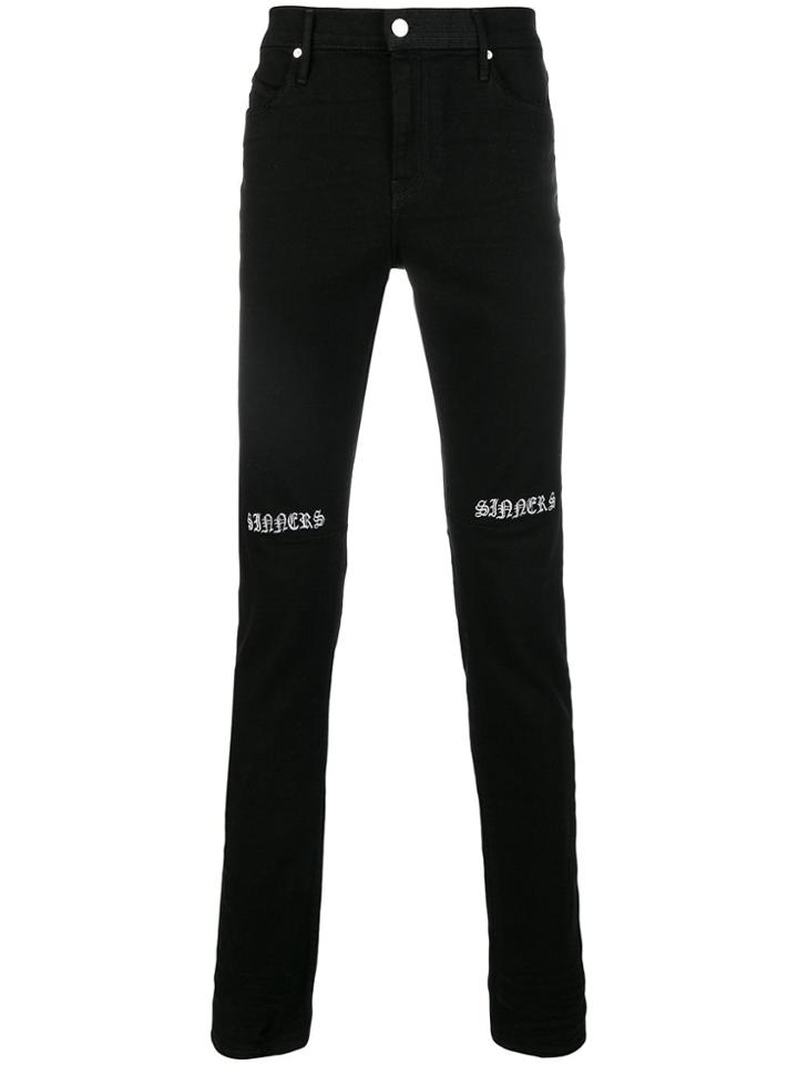 Rta Embroidered Jeans - Black
