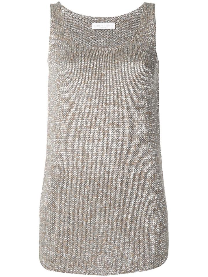 Fabiana Filippi Longline Knitted Tank Top - Silver