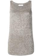 Fabiana Filippi Longline Knitted Tank Top - Silver