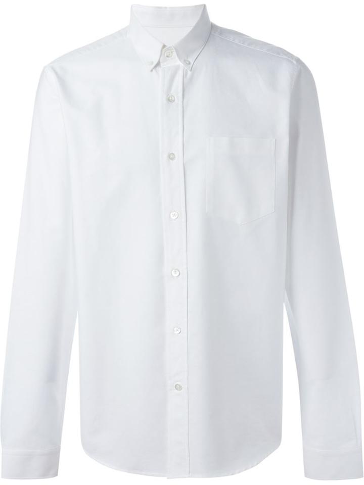 Ami Alexandre Mattiussi Button Down Shirt, Men's, Size: 40, White, Cotton