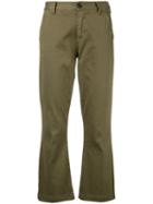 Frame Denim - Flared Cropped Trousers - Women - Cotton/spandex/elastane - 29, Green, Cotton/spandex/elastane