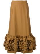 Molly Goddard Brown Frilled Skirt