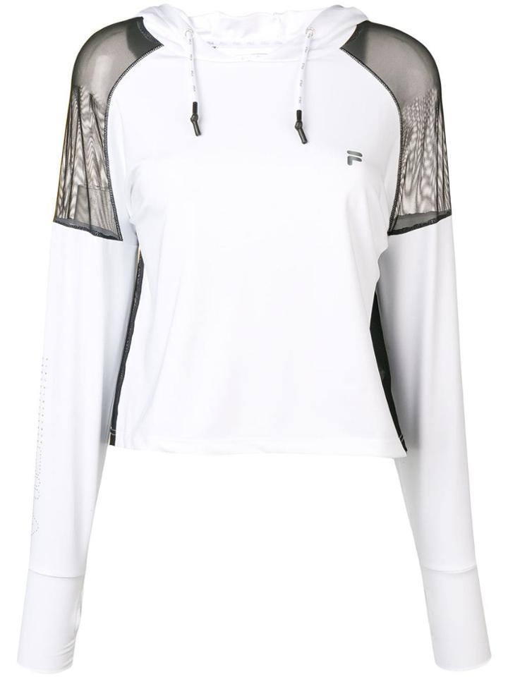 Fila Classic Hoodie With Sheer Back - White