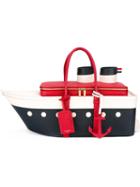 Thom Browne Boat Tote, Men's, Blue, Leather