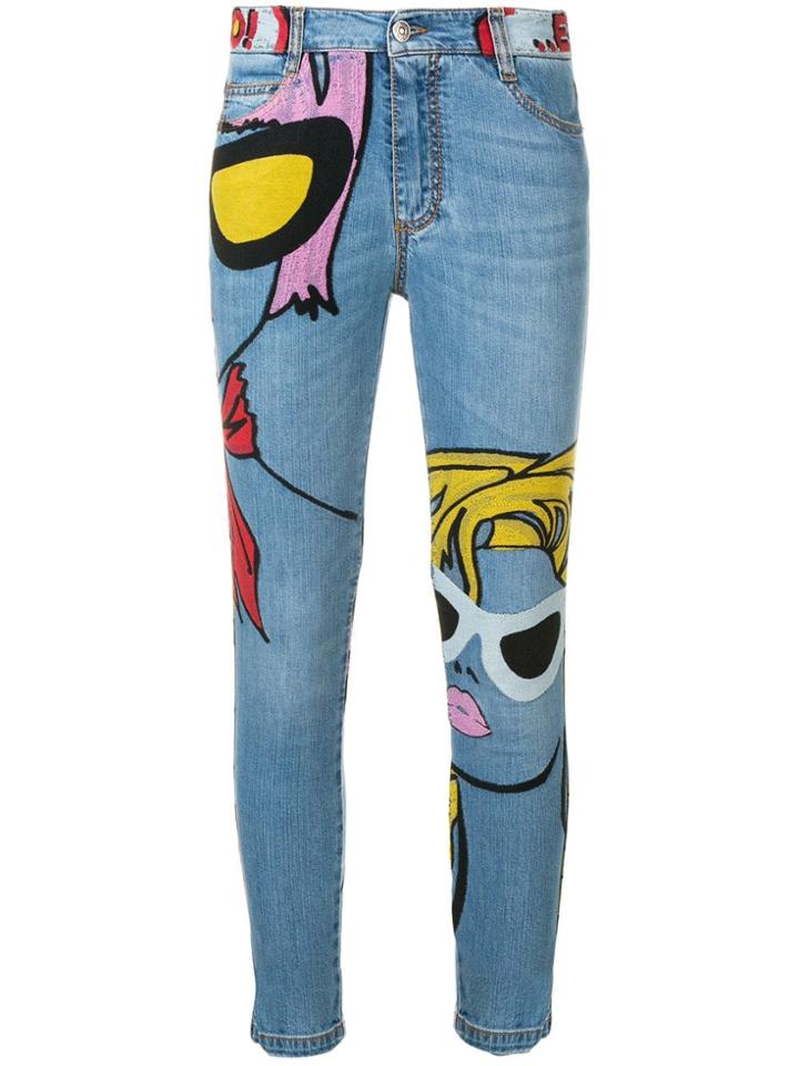 Ermanno Scervino Graphic Print Skinny Jeans - Blue