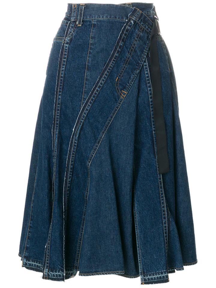 Sacai Asymmetric Denim Skirt - Blue
