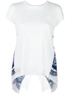 Sacai Tribal Lace Open Back T-shirt, Women's, Size: 1, White, Linen/flax/polyester