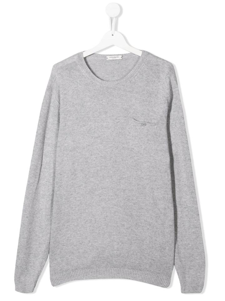 Paolo Pecora Kids Teen Fine Knit Top - Grey