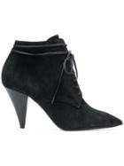 Saint Laurent Lace-up Ankle Boots - Black